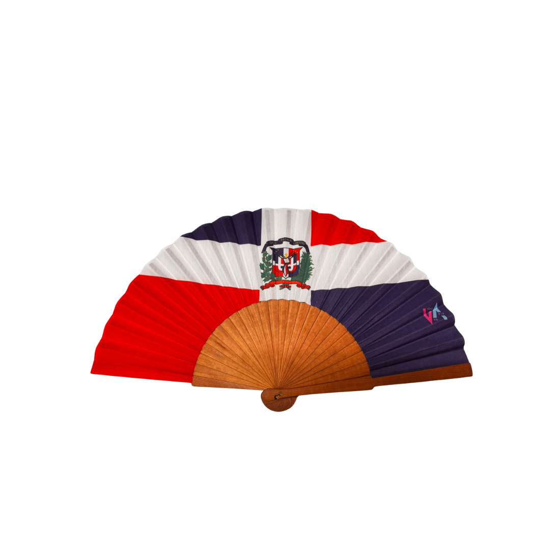 Hand Fan – Dominican Flag Edition