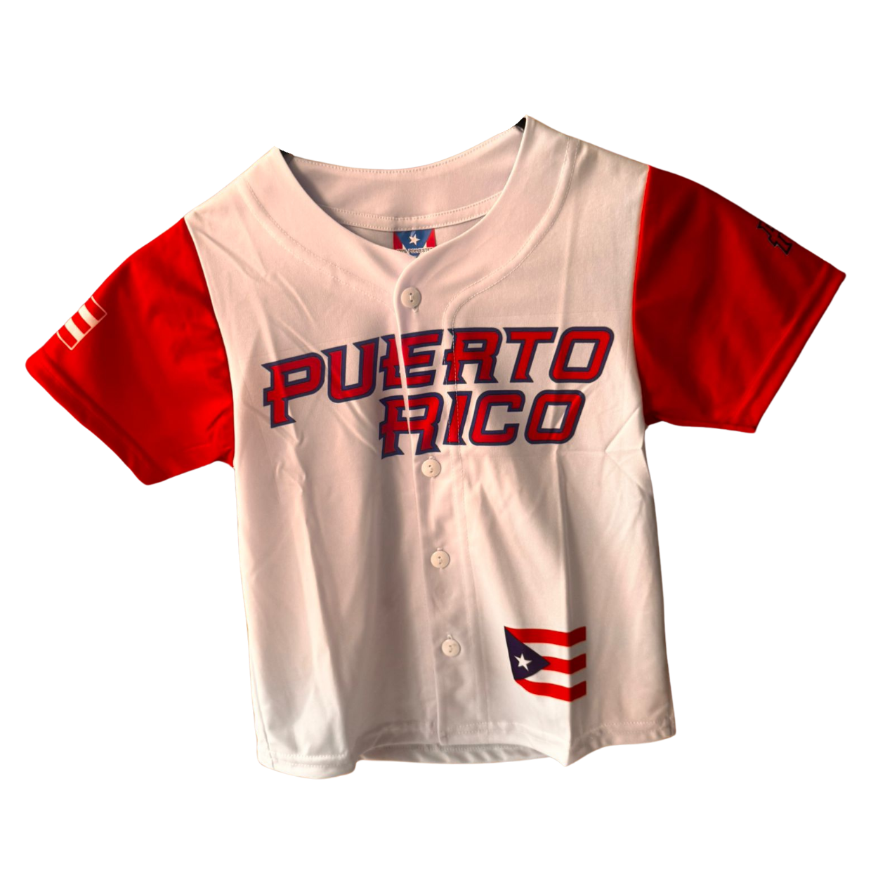 Puerto Rico Kids Baseball Jersey – PR Flag Youth Button Shirt