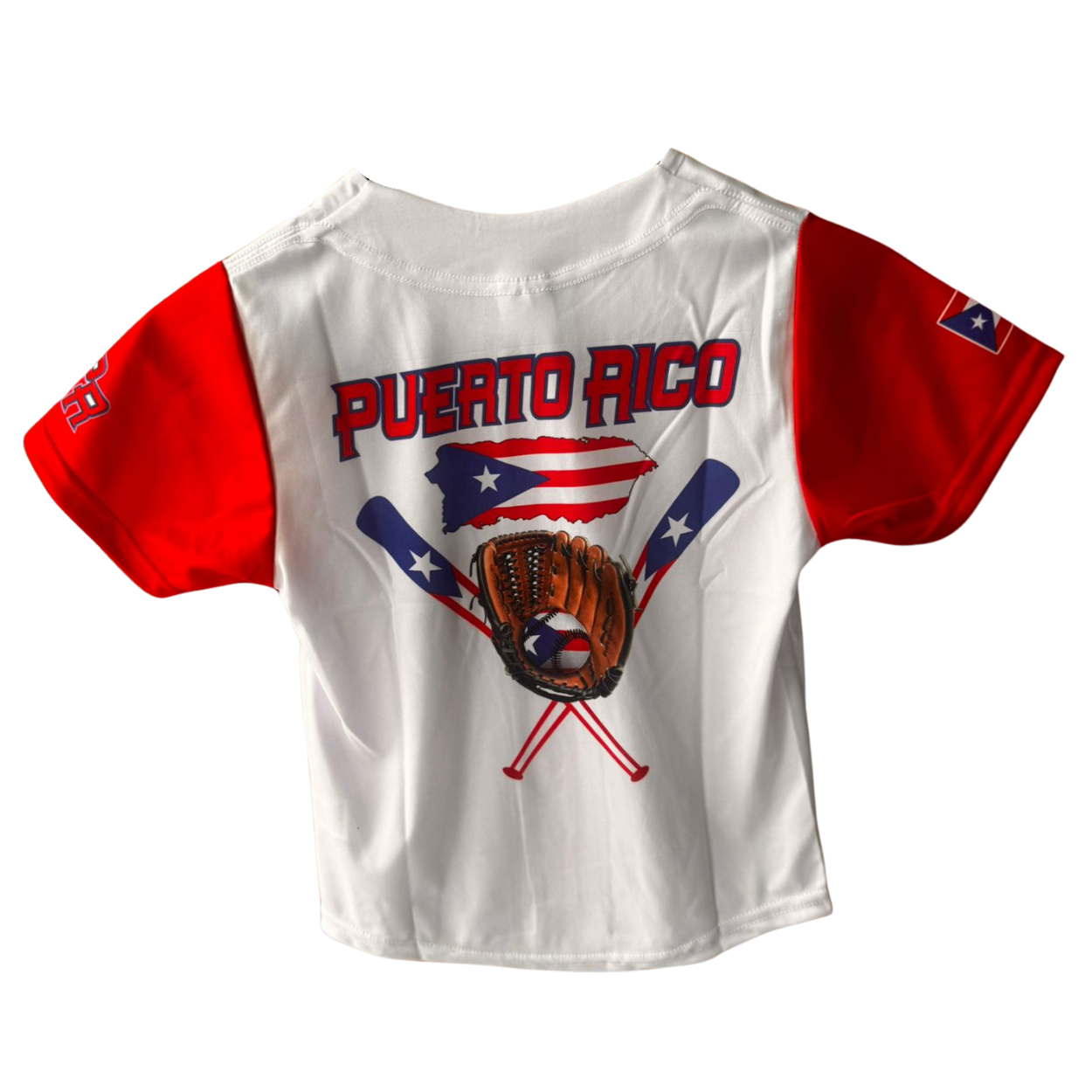Puerto Rico Kids Baseball Jersey – PR Flag Youth Button Shirt