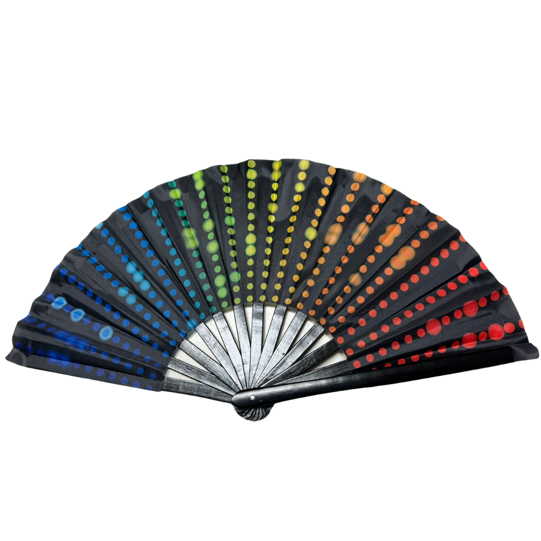 Hand Fan - Polka Dot Rainbow