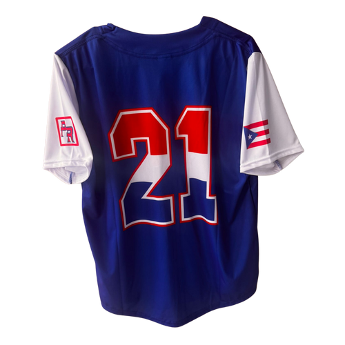BoriShirt Puerto Rico Blue Jersey #21 – Classic Boricua Style 🇵🇷⚾