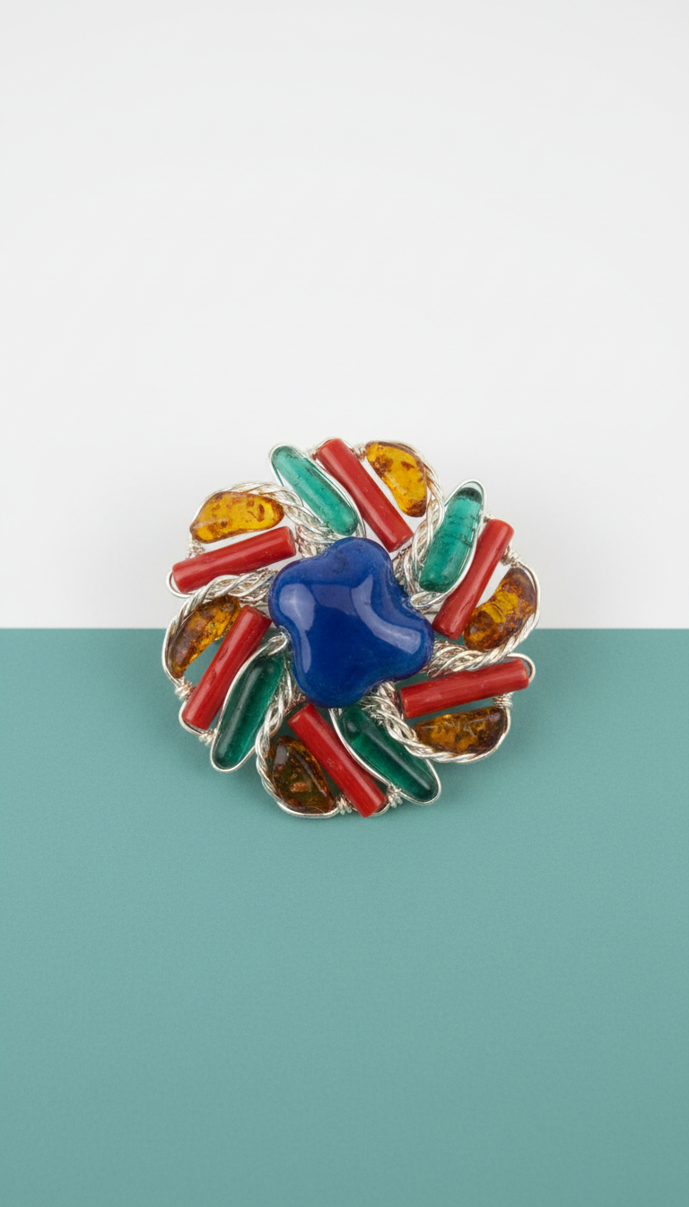 Artisan Brooch Caribbean Blue